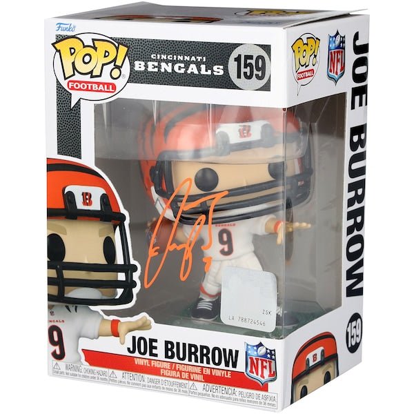 Joe Burrow Cincinnati Bengals Autographed Fanatics Authentic #159 White Jersey Funko Pop! Figurine