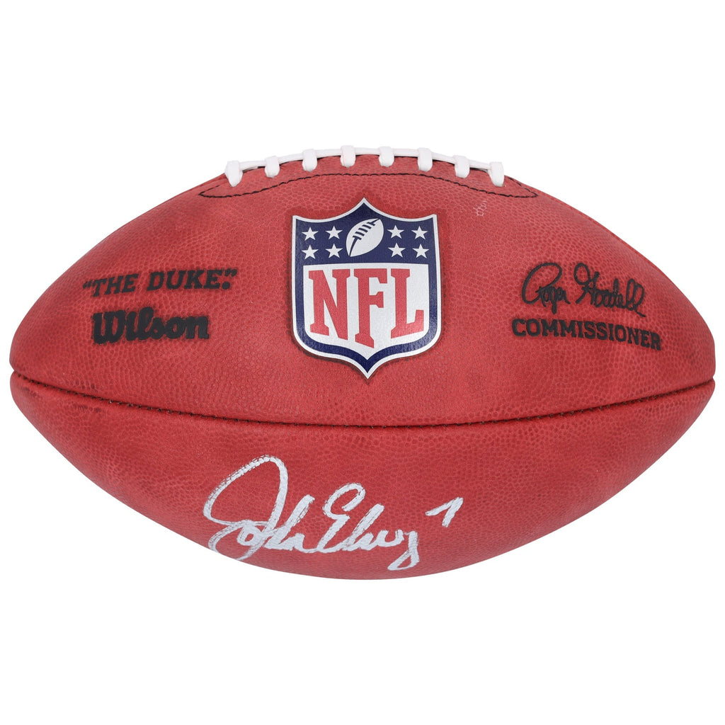 John Elway Denver Broncos Autographed Fanatics Authentic Wilson Duke Full Color Football