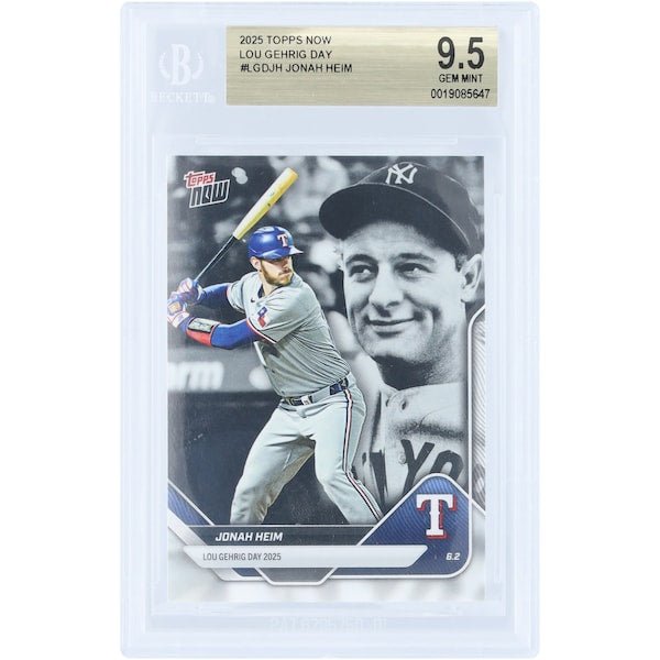 Jonah Heim Texas Rangers 2025 Topps Now Lou Gehrig Day #LGD-JH BGS Authenticated 9.5 Card