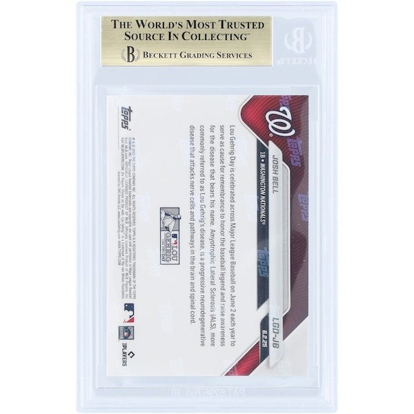 Josh Bell Washington Nationals 2025 Topps Now Lou Gehrig Day #LGD-JB BGS Authenticated 9.5 Card