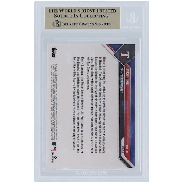 Josh Jung Texas Rangers 2023 Topps Now ASG #ASG-JJ BGS Authenticated 9.5 Rookie Card