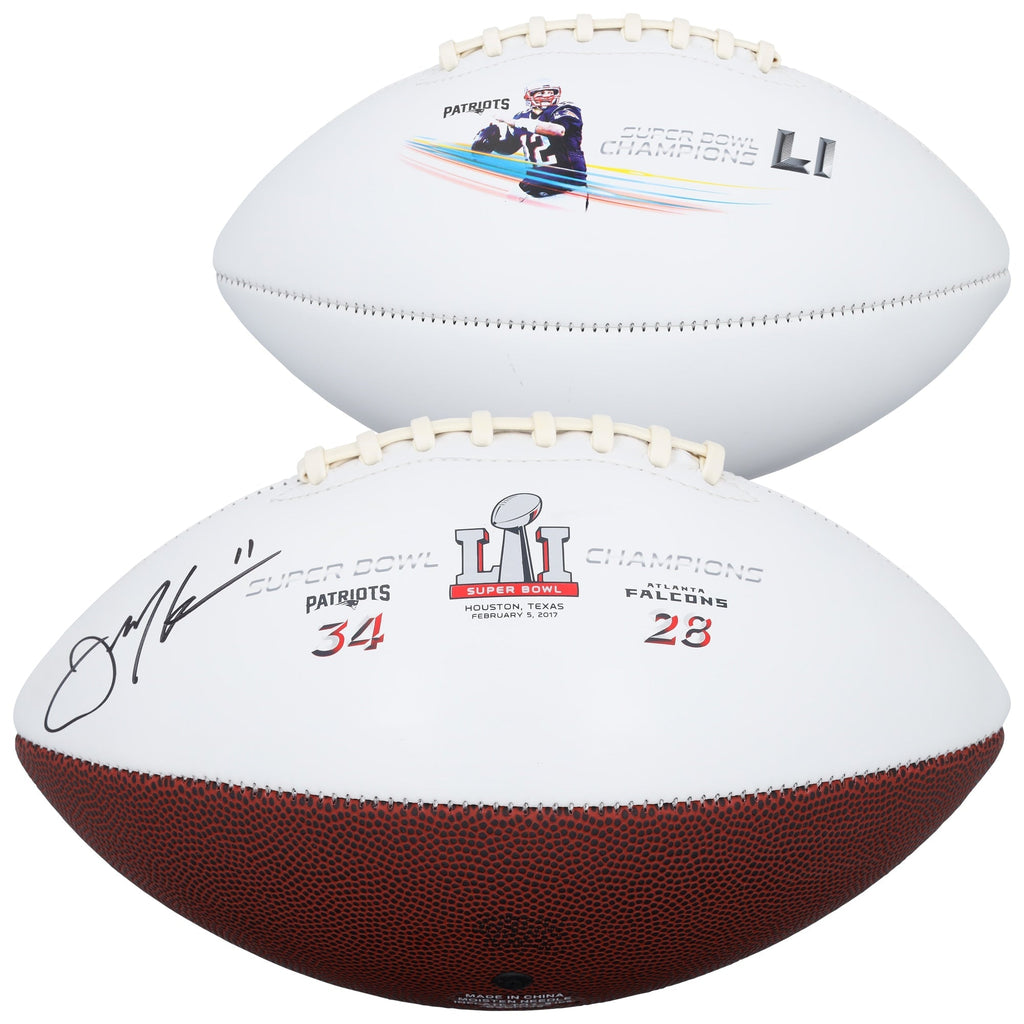 Julian Edelman New England Patriots Autographed Fanatics Authentic Super Bowl LI Champions White Panel Football