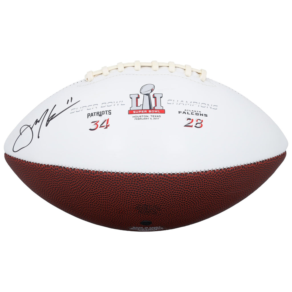 Julian Edelman New England Patriots Autographed Fanatics Authentic Super Bowl LI Champions White Panel Football
