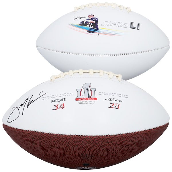 Julian Edelman New England Patriots Autographed Fanatics Authentic Super Bowl LI Champions White Panel Football