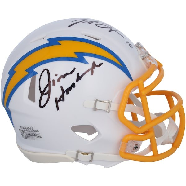 Justin Herbert & Jim Harbaugh Los Angeles Chargers Autographed Fanatics Authentic Riddell Speed Mini Helmet