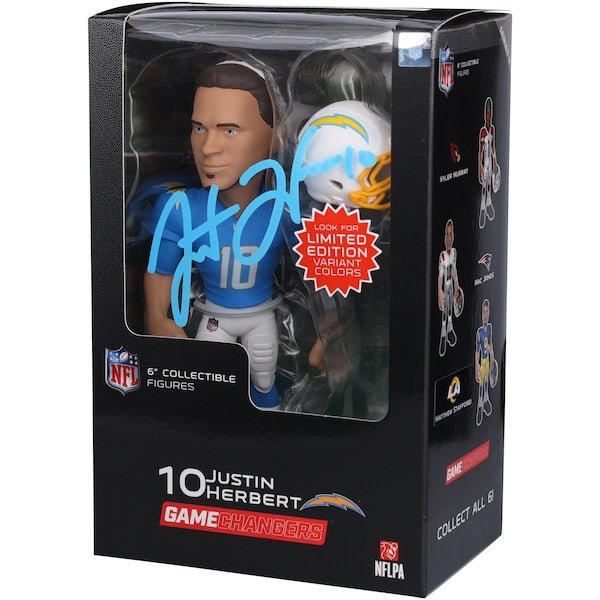 Justin Herbert Los Angeles Chargers Autographed Fanatics Authentic GameChangers Series 3 Full Color 6" Figurine