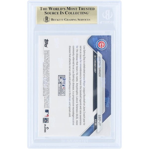 Justin Turner Chicago Cubs 2025 Topps Now Lou Gehrig Day #LGD-JT BGS Authenticated 9.5 Card