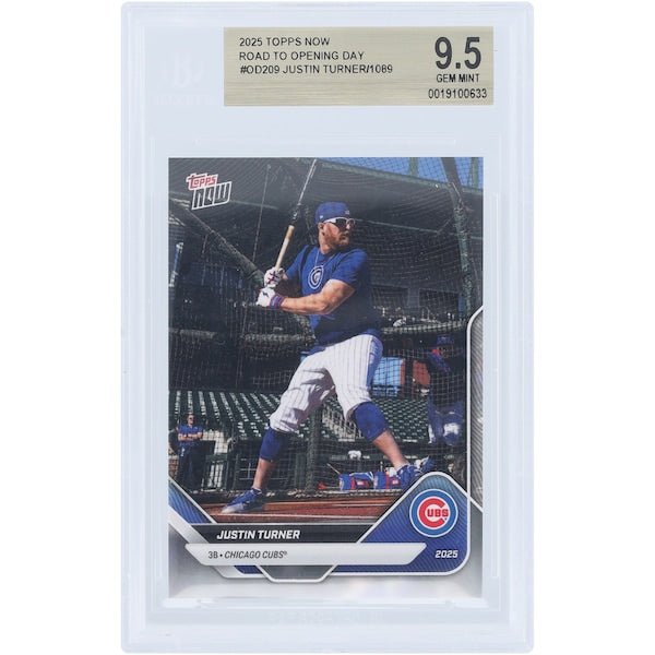 Justin Turner Chicago Cubs 2025 Topps Now Road to Opening Day #OD-209 BGS Authenticated 9.5 Card