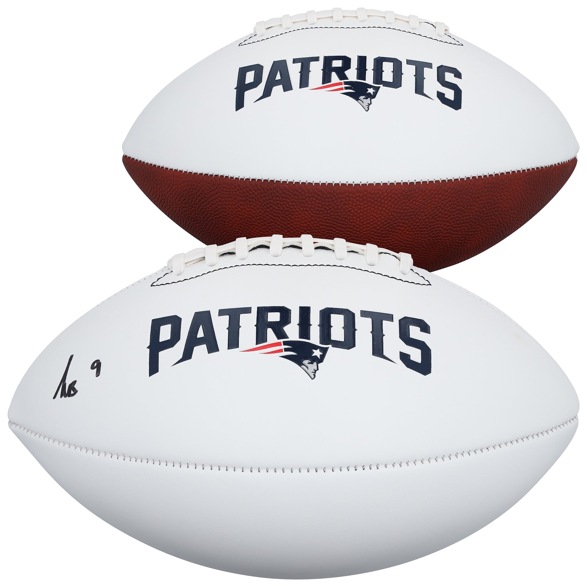 Kayshon Boutte New England Patriots Autographed Fanatics Authentic Franklin White Panel Football