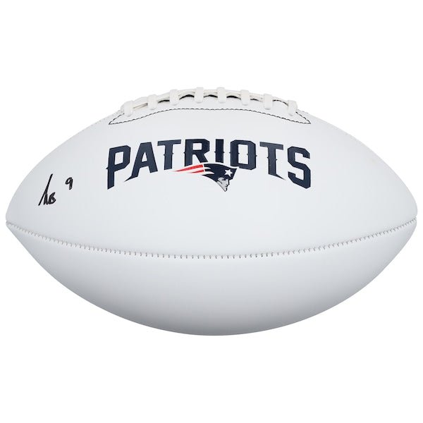 Kayshon Boutte New England Patriots Autographed Fanatics Authentic Franklin White Panel Football