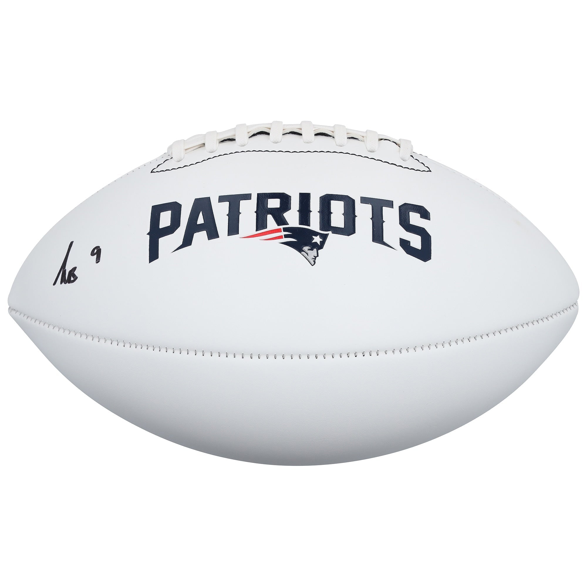 Kayshon Boutte New England Patriots Autographed Fanatics Authentic Franklin White Panel Football