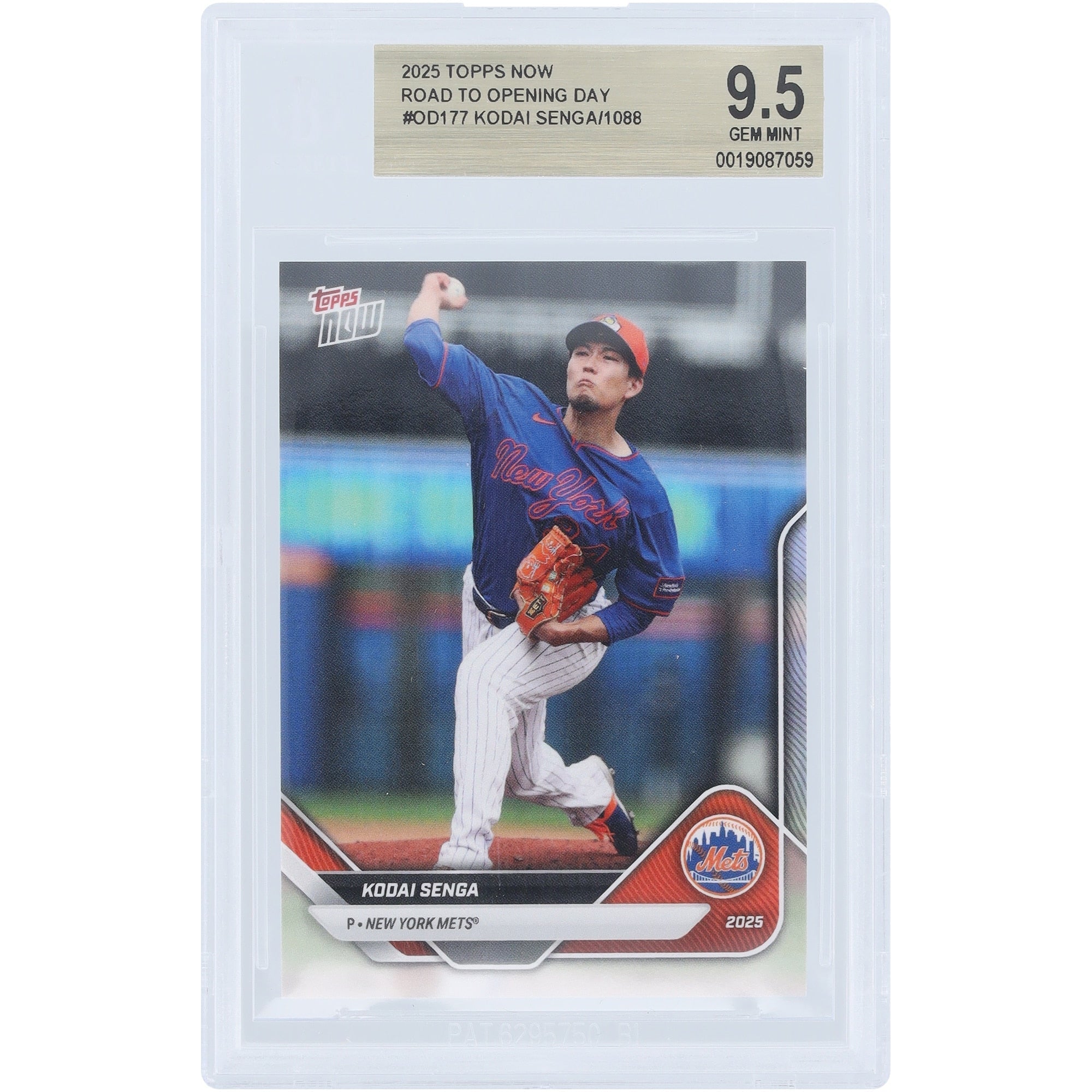 Kodai Senga New York Mets 2025 Topps Now Road to Opening Day #OD-177 BGS Authenticated 9.5 Card