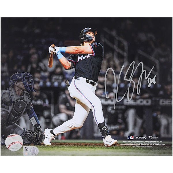 Kyle Stowers Miami Marlins Autographed Fanatics Authentic 8" x 10" Walk-Off Home Run Spotlight Photograph
