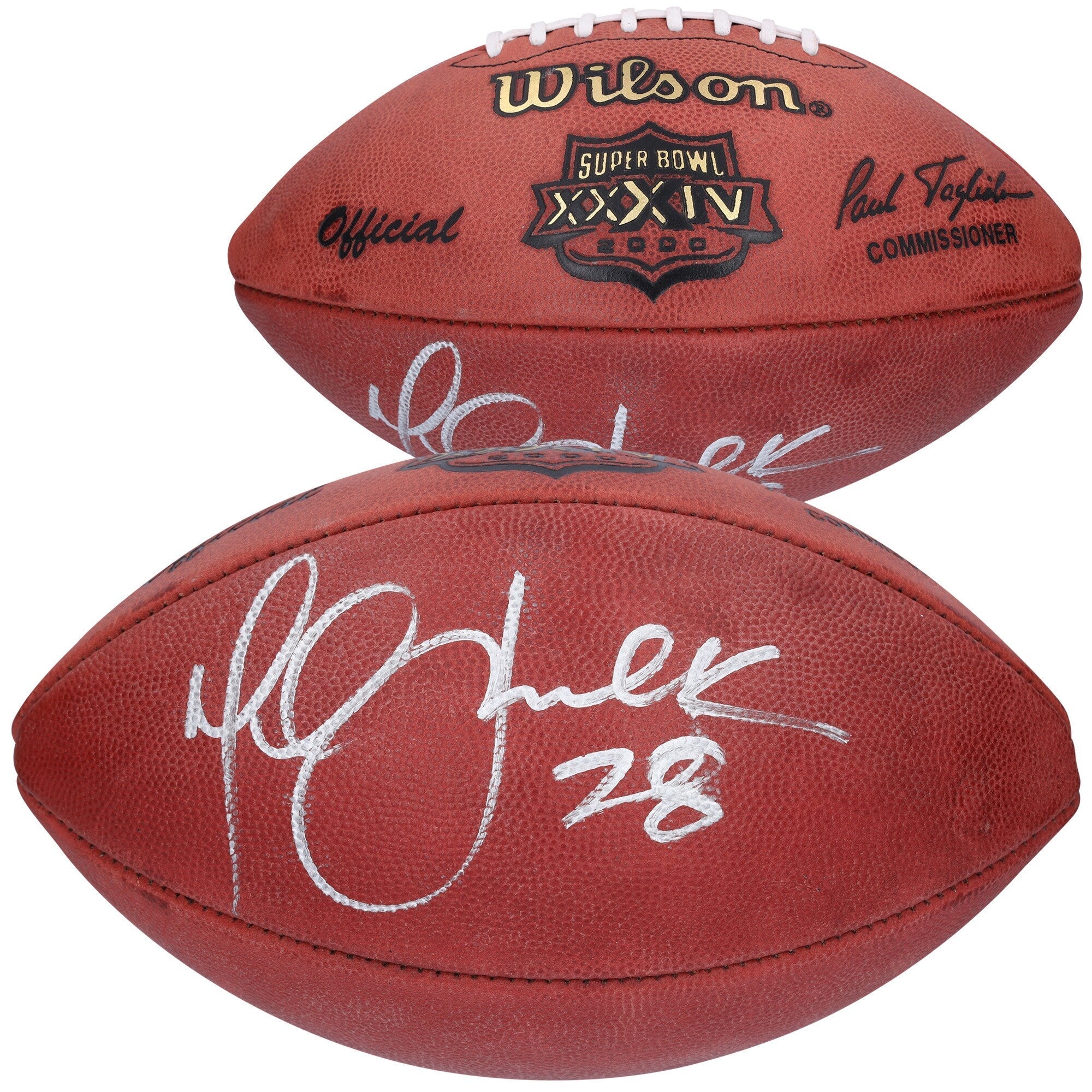 Marshall Faulk St. Louis Rams Fanatics Authentic Autographed Super Bowl XXXIV Pro Football