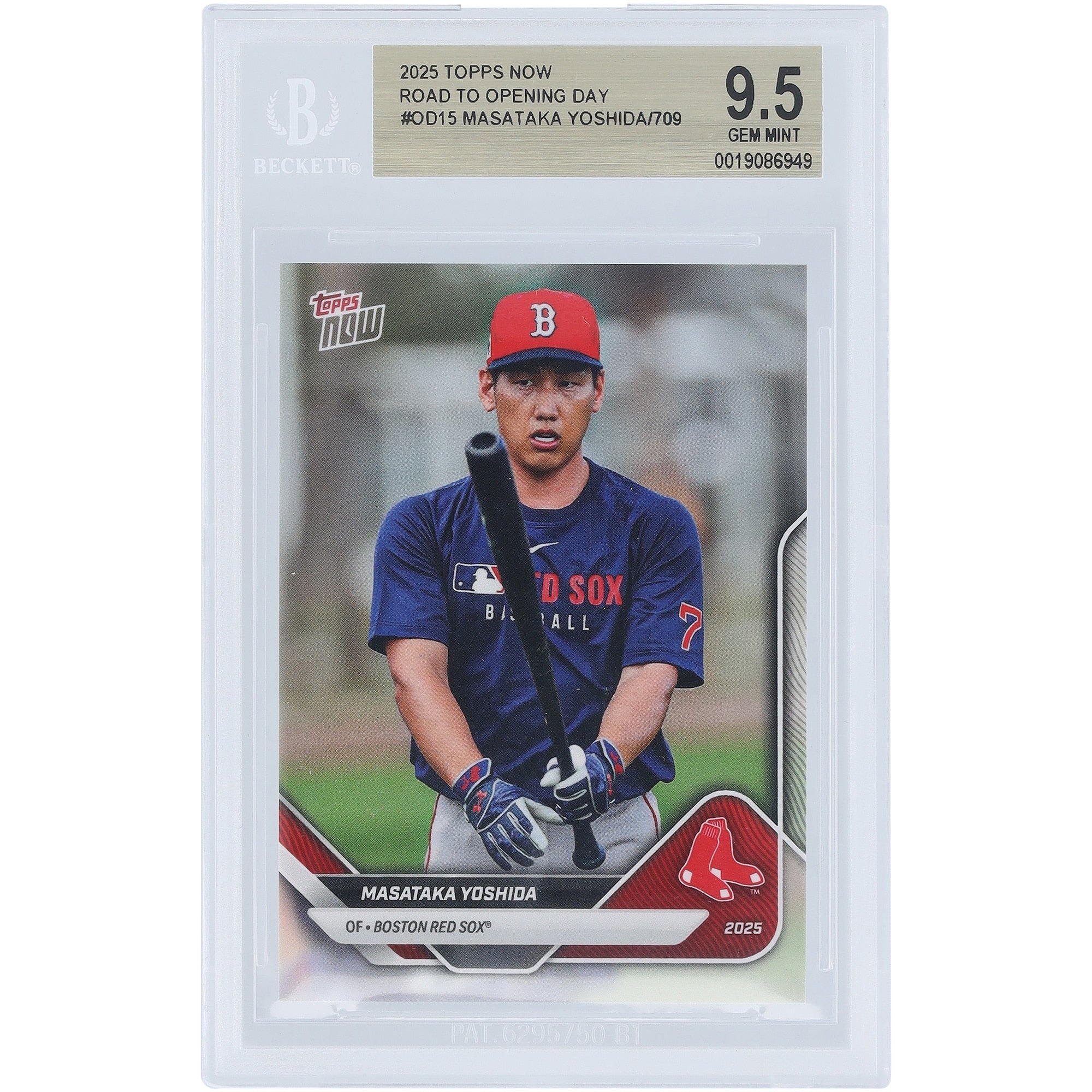 Masataka Yoshida Boston Red Sox 2025 Topps Now Road to Opening Day #OD-15 BGS Authenticated 9.5 Card