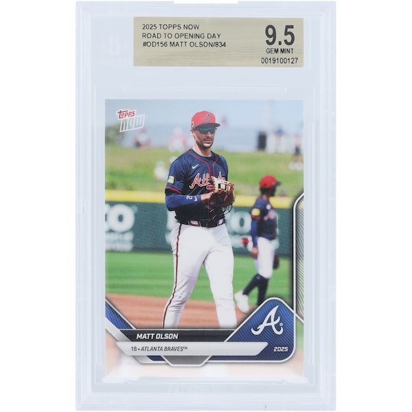 Matt Olson Atlanta Braves 2025 Topps Now Road to Opening Day #OD-156 BGS Authenticated 9.5 Card