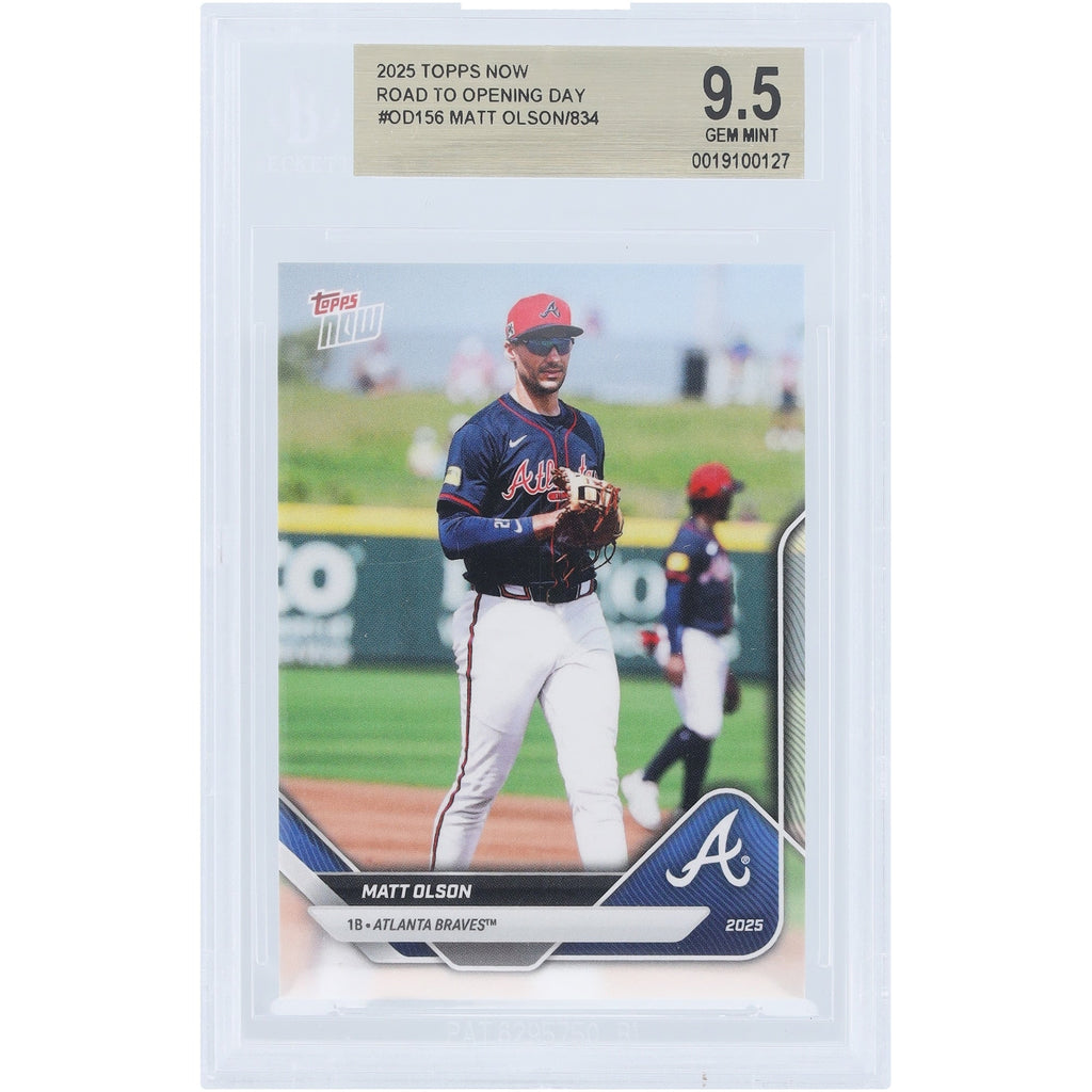 Matt Olson Atlanta Braves 2025 Topps Now Road to Opening Day #OD-156 BGS Authenticated 9.5 Card