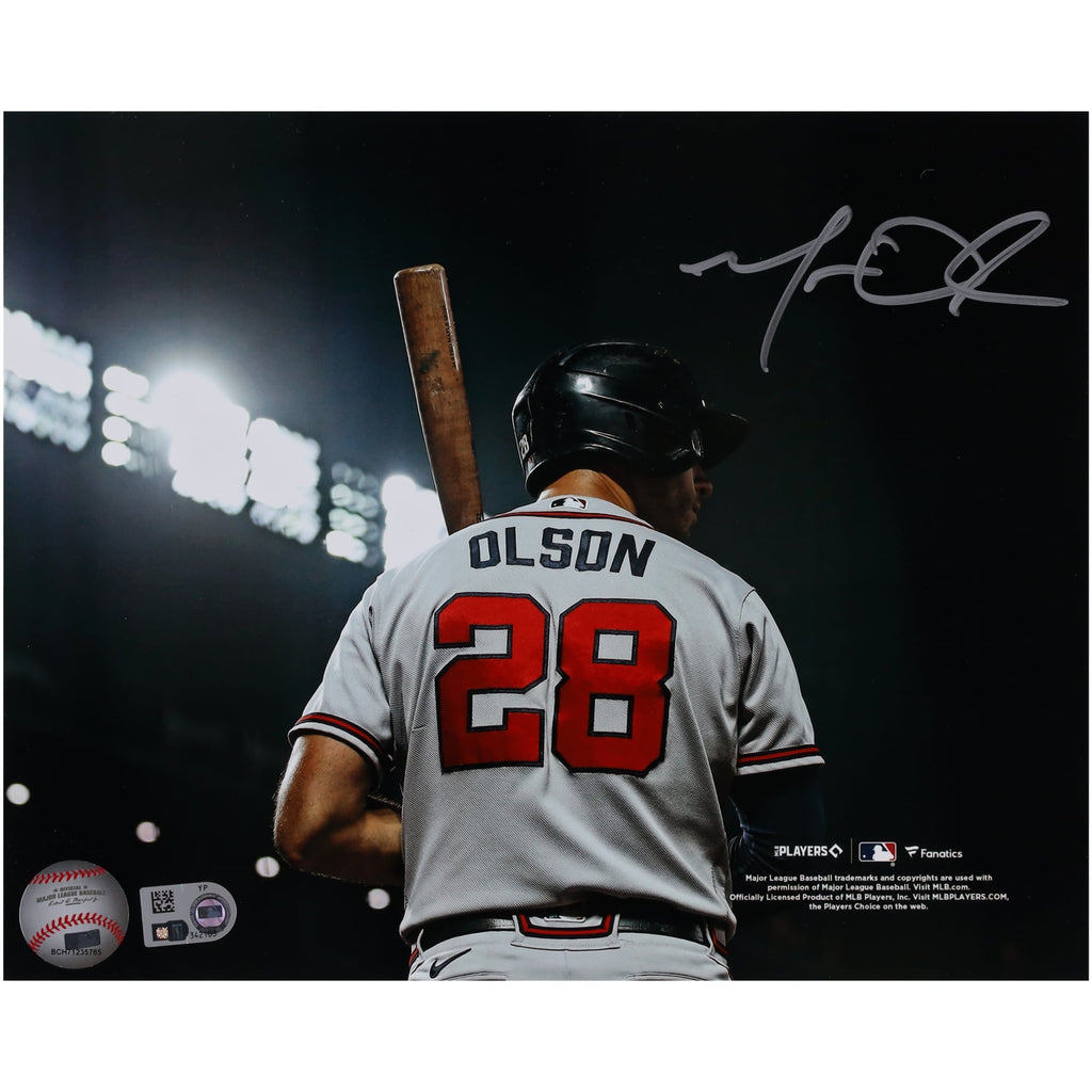 Matt Olson Atlanta Braves Autographed Fanatics Authentic 8" x 10" Gray Jersey with Bat Photograph