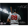 Matt Olson Atlanta Braves Autographed Fanatics Authentic 8" x 10" Gray Jersey with Bat Photograph