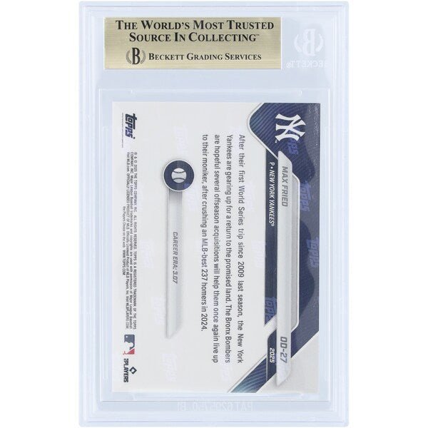 Max Fried New York Yankees 2025 Topps Now Road to Opening Day #OD-27 BGS Authenticated 9.5 Card