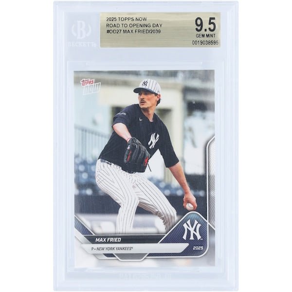 Max Fried New York Yankees 2025 Topps Now Road to Opening Day #OD-27 BGS Authenticated 9.5 Card