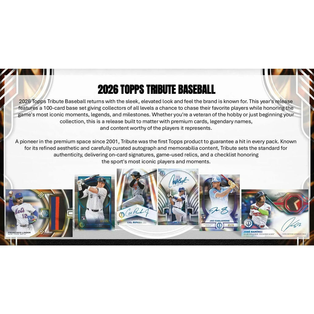 2026 Topps Tribute Baseball Hobby 4-Box Case | Presell (Ships Sealed Only)