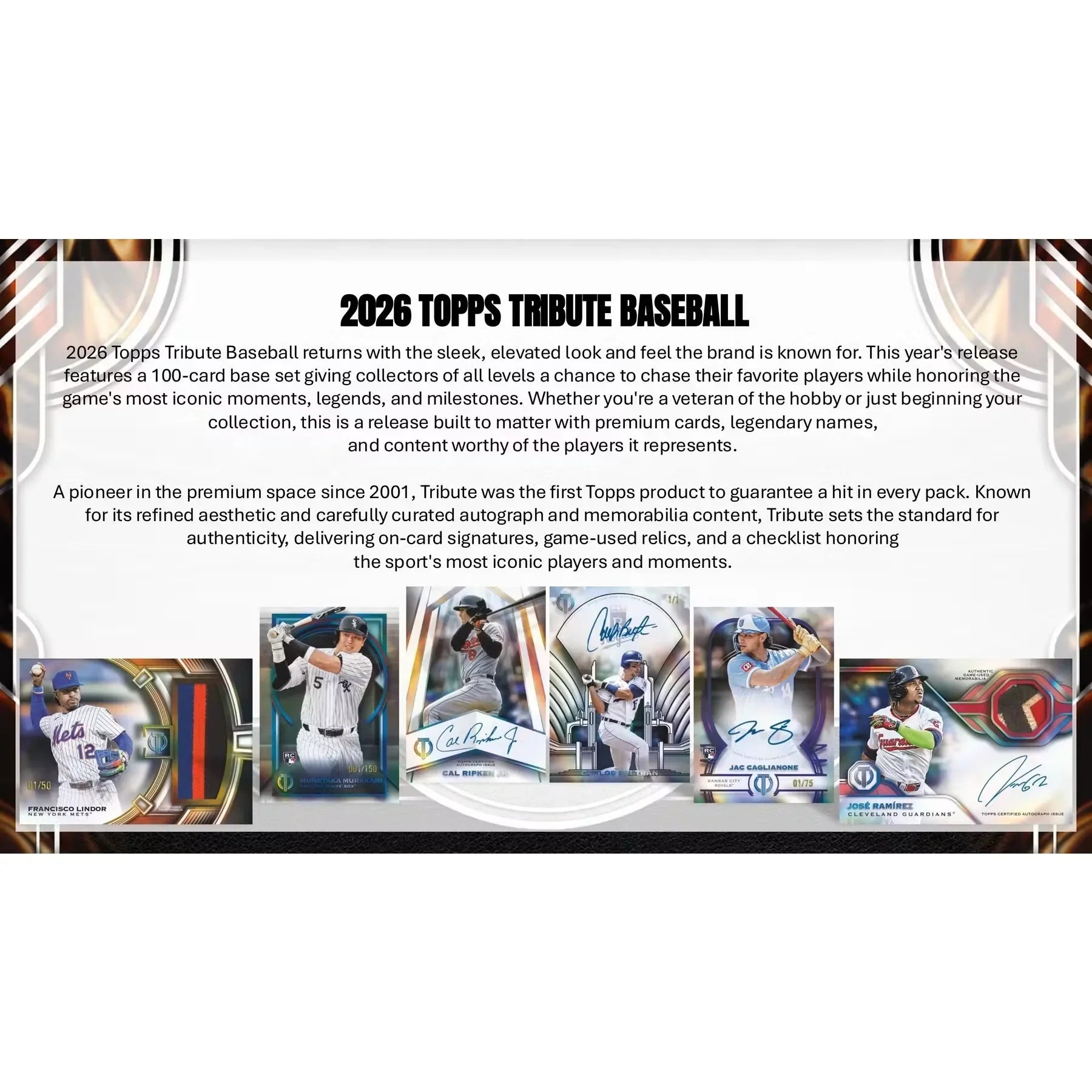 2026 Topps Tribute Baseball Hobby Box | Presell (Ships Sealed Only)