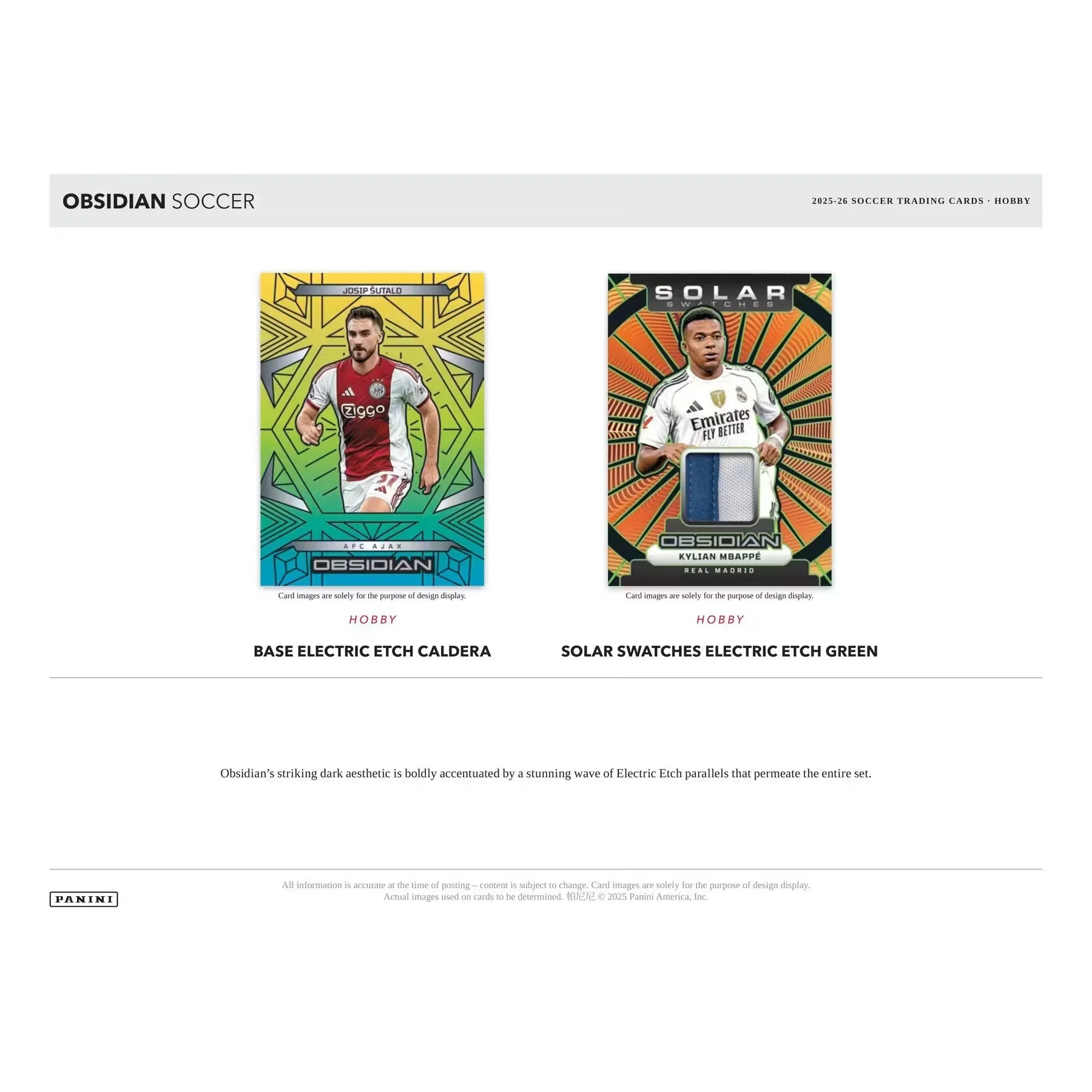 2025-26 Panini Obsidian Soccer Hobby 12-Box Case | Presell (Ships Sealed Only)