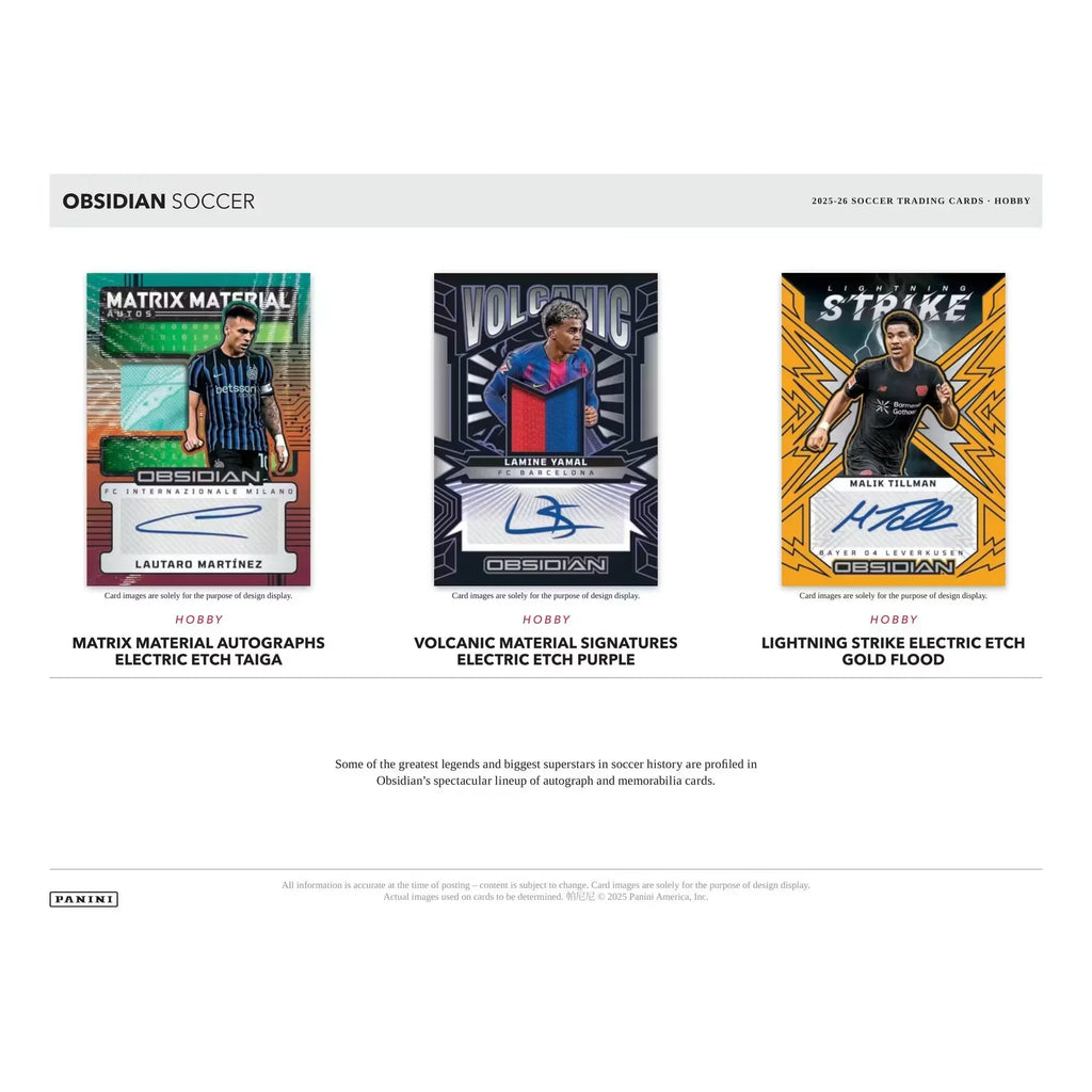 2025-26 Panini Obsidian Soccer Hobby 12-Box Case | Presell (Ships Sealed Only)