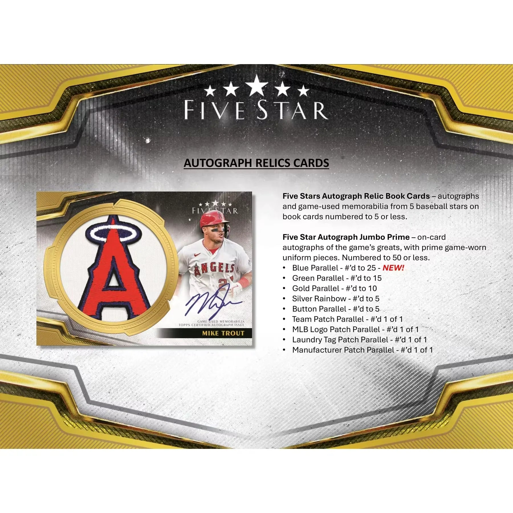 2024 Topps Five Star Baseball Hobby Box | Two On-Card Autographs (Ships Sealed Only)