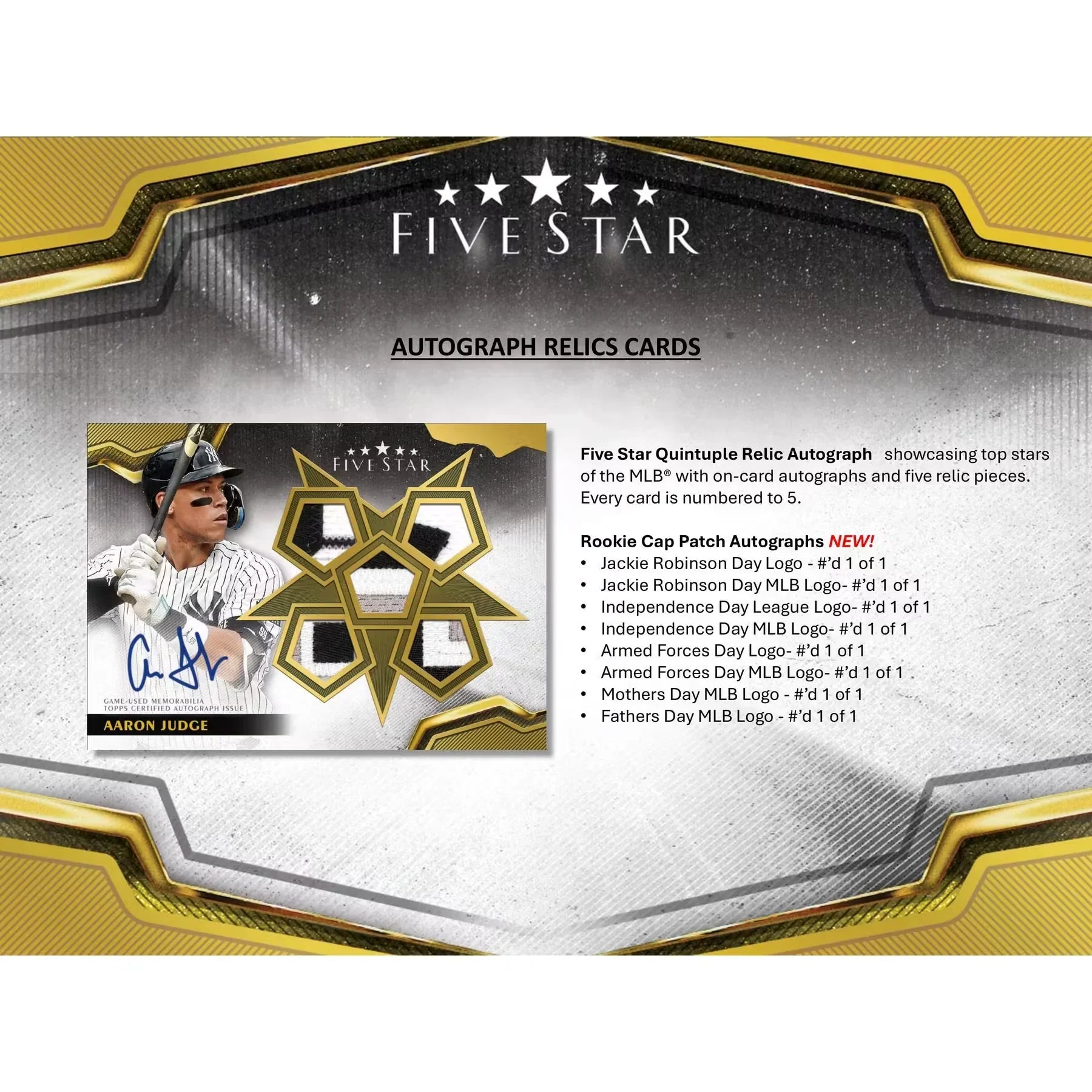 2024 Topps Five Star Baseball Hobby Box | Two On-Card Autographs (Ships Sealed Only)