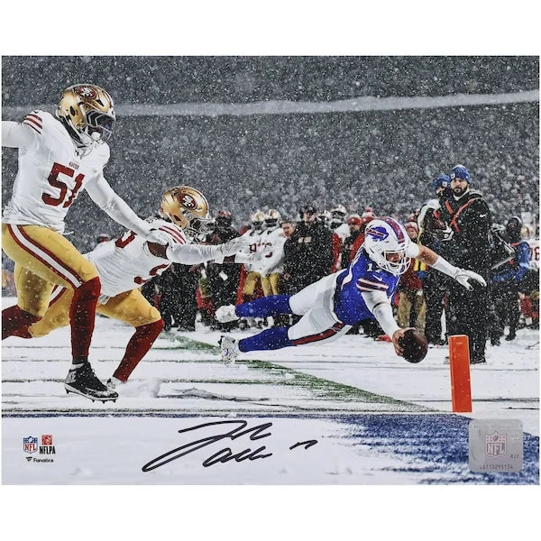 Josh Allen Signed 8 x 10 Photograph | Bills Diving Snow Touchdown