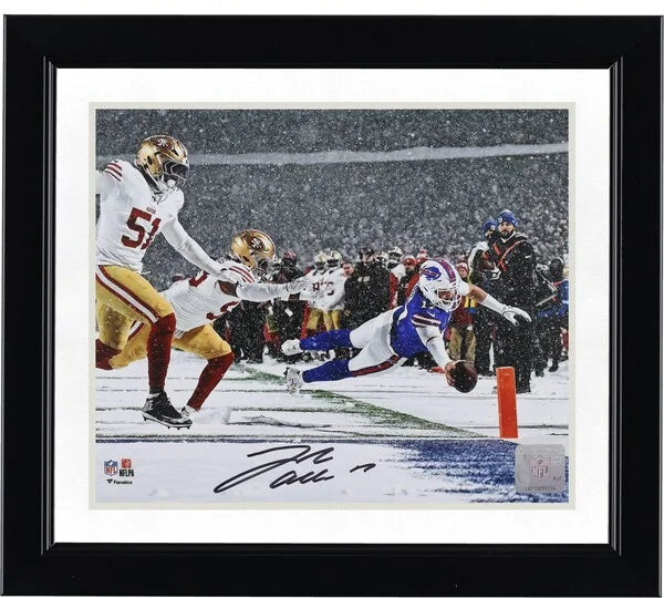 Josh Allen Signed 8 x 10 Photograph | Bills Diving Snow Touchdown