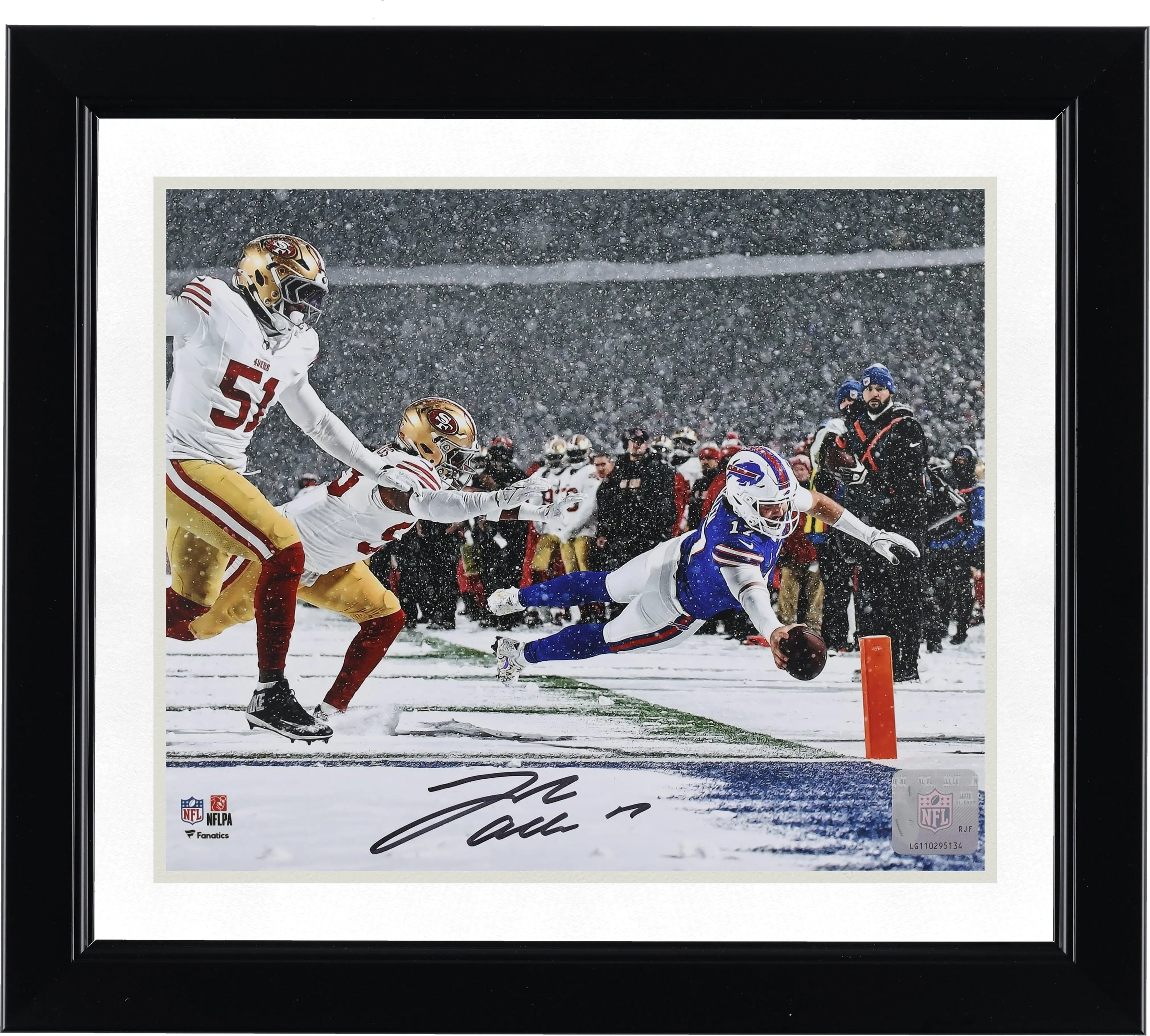 Josh Allen Signed 8 x 10 Photograph | Bills Diving Snow Touchdown