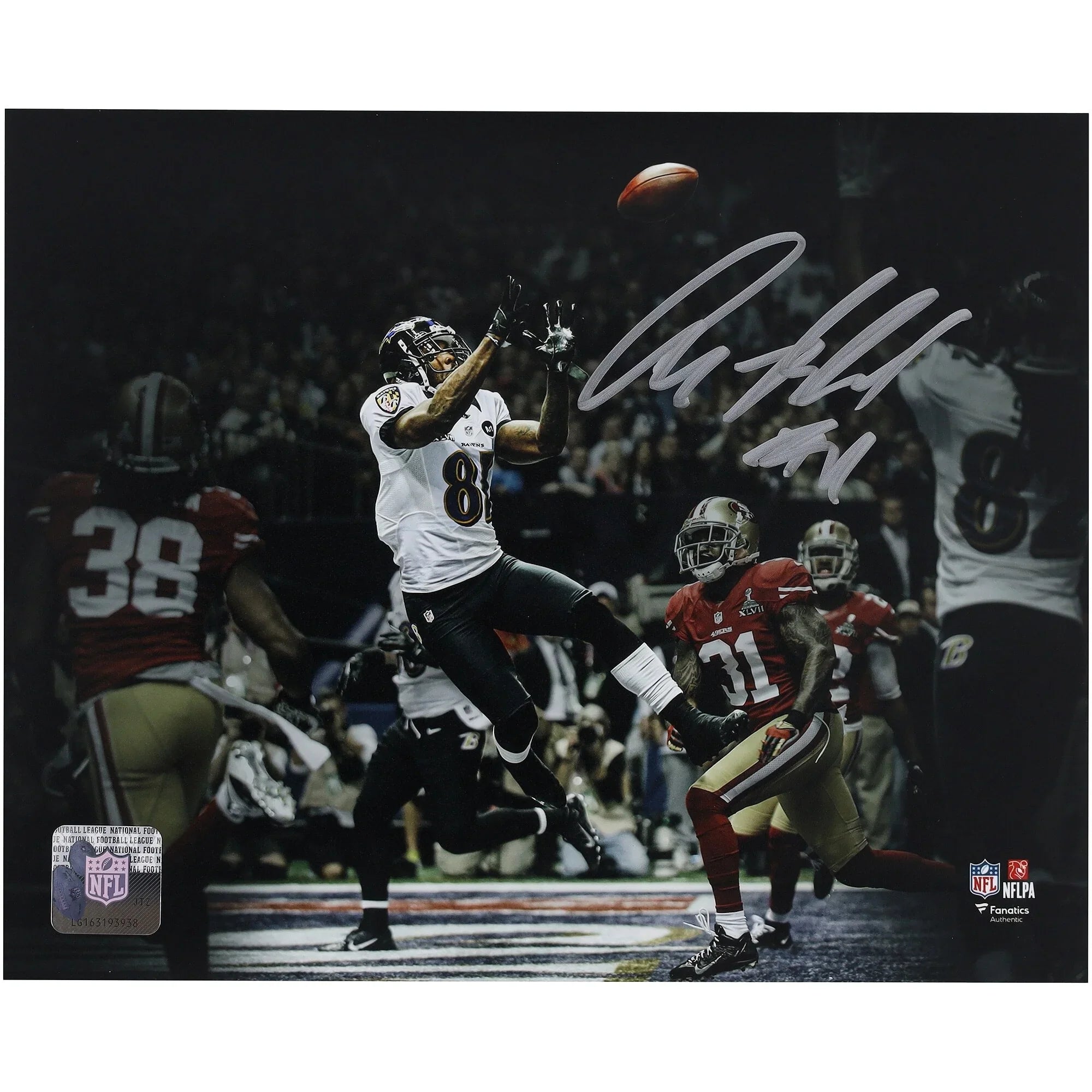 Anquan Boldin Signed 8 x 10 Photo | Super Bowl XLVII Touchdown