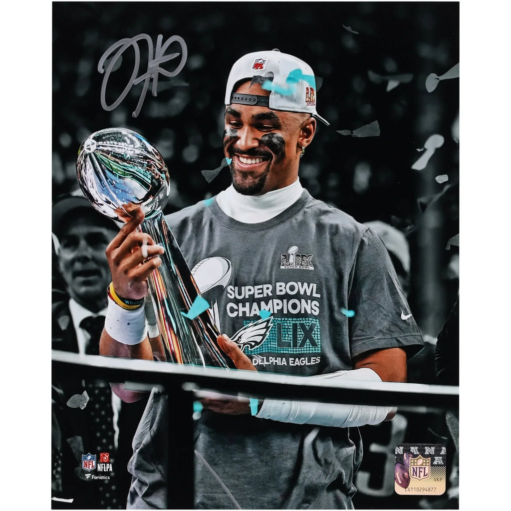 Jalen Hurts Signed 8 x 10 Super Bowl LIX Champions Photo | Eagles