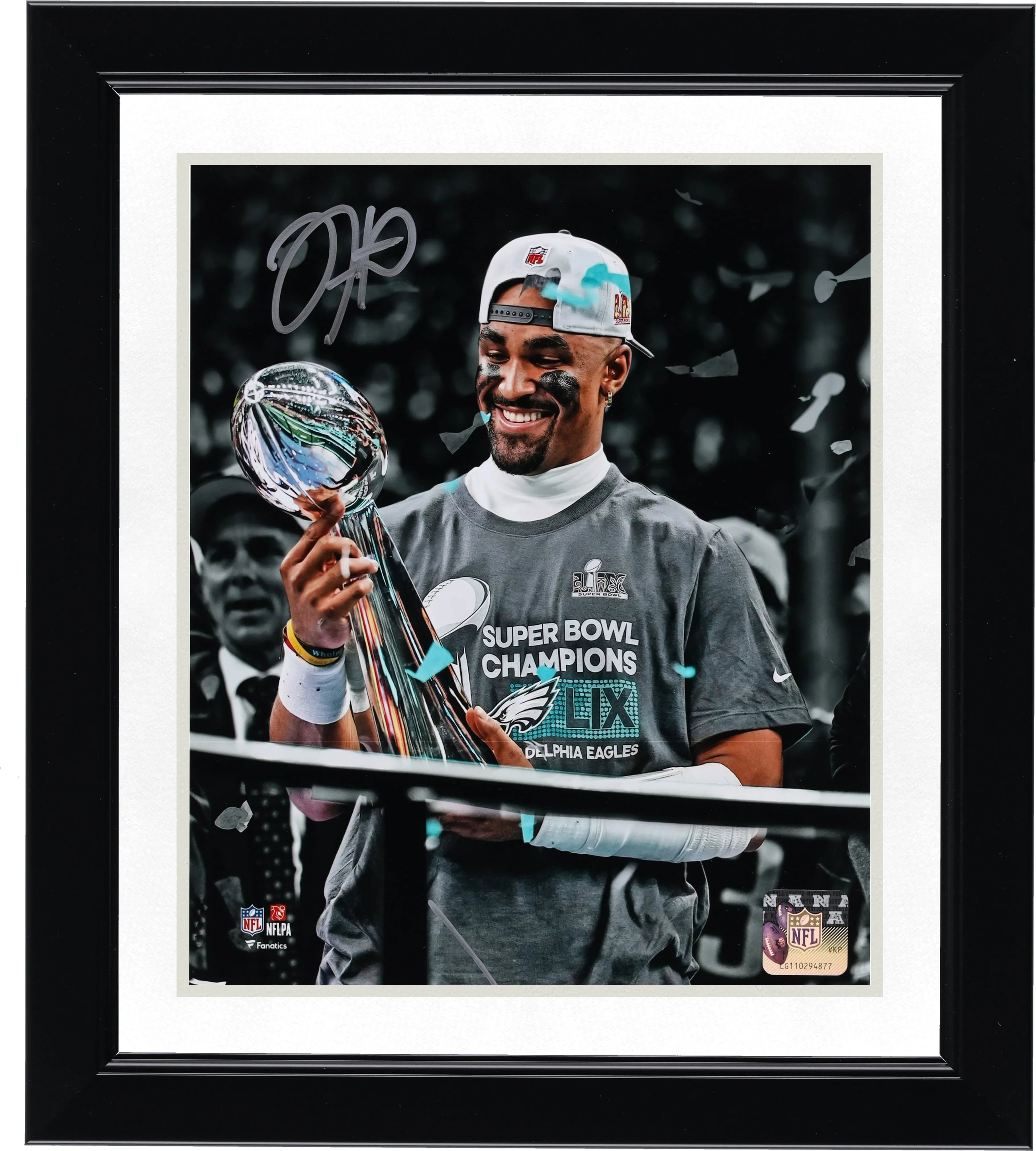 Jalen Hurts Signed 8 x 10 Super Bowl LIX Champions Photo | Eagles