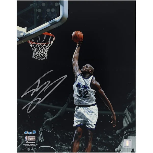 Shaquille O'Neal Signed 11 x 14 Dunk Spotlight Photograph | Orlando Magic vs. Dallas