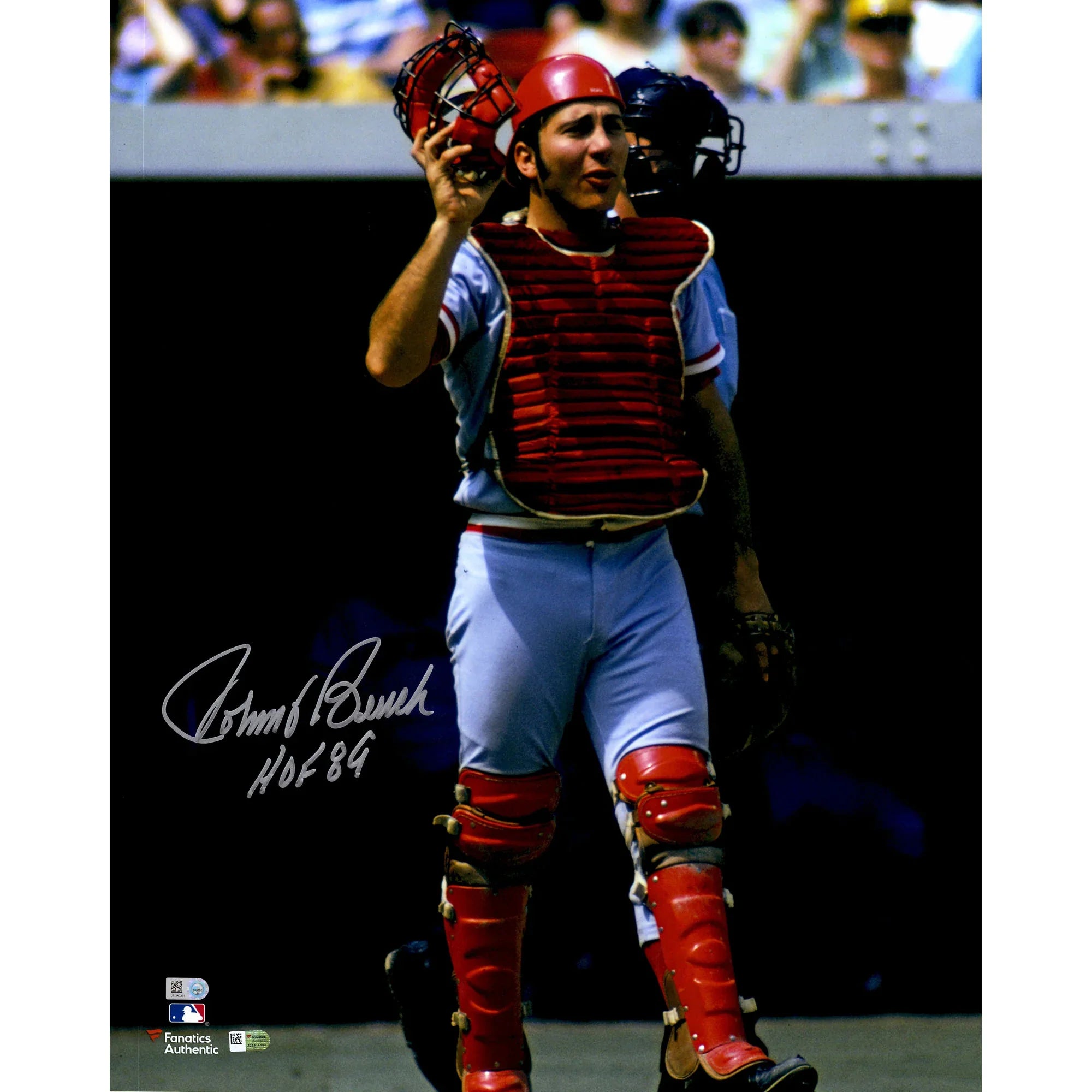 Johnny Bench Signed 16 x 20 Photograph | HOF 89 Inscription