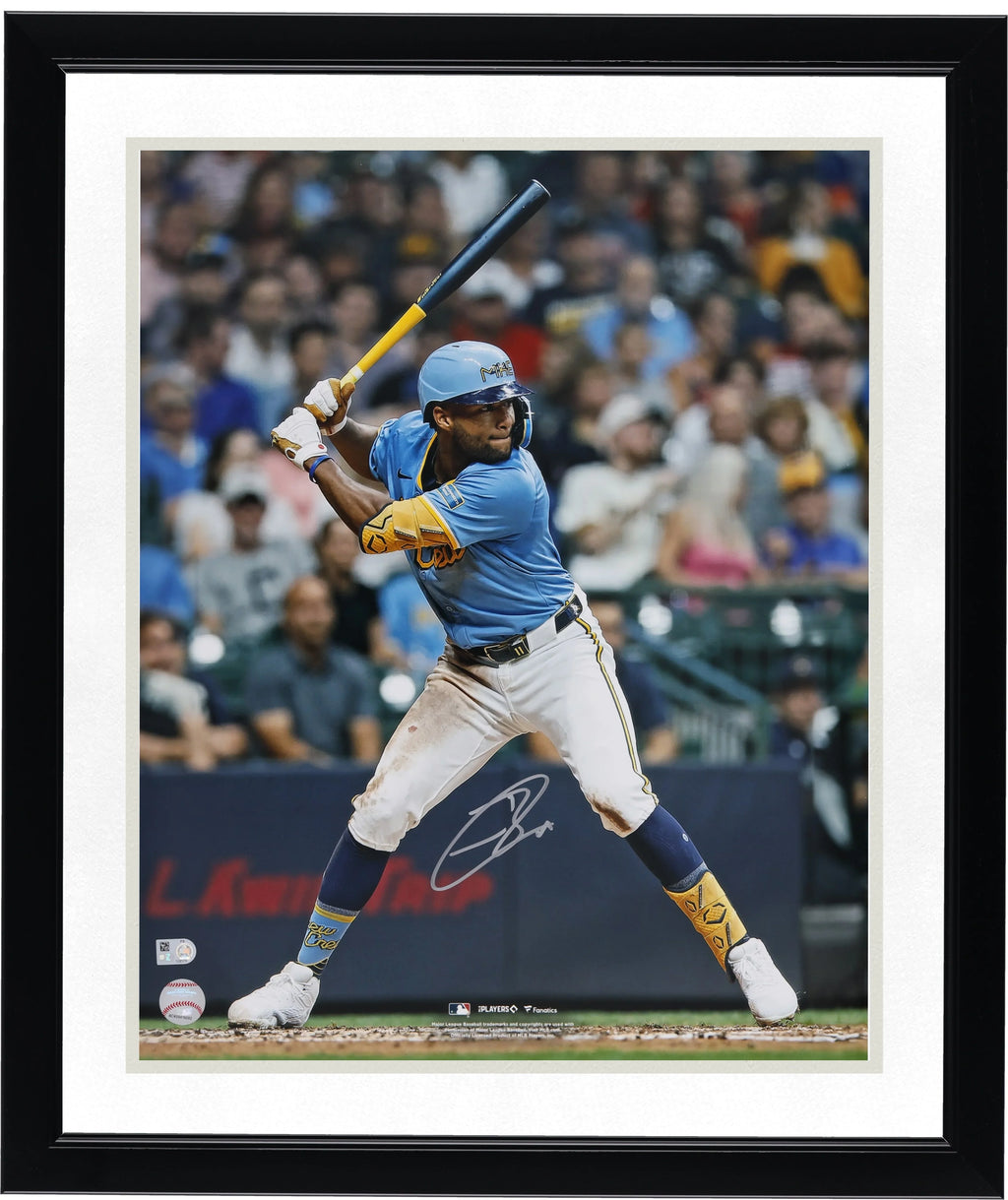 Jackson Chourio Signed 16 x 20 Hitting Photograph | Milwaukee Brewers