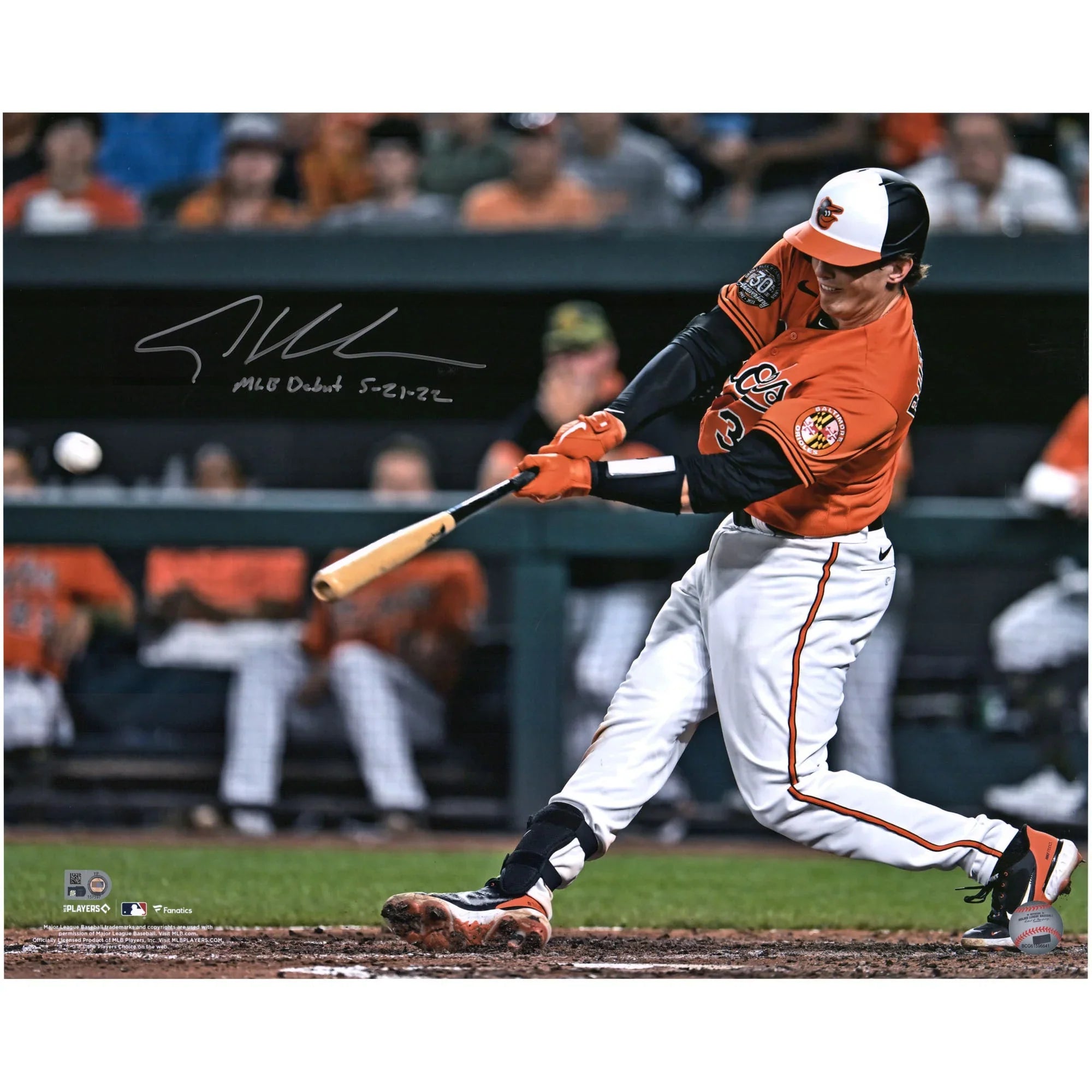 Adley Rutschman Signed 16 x 20 Photograph | MLB Debut 5-21-22 Inscription
