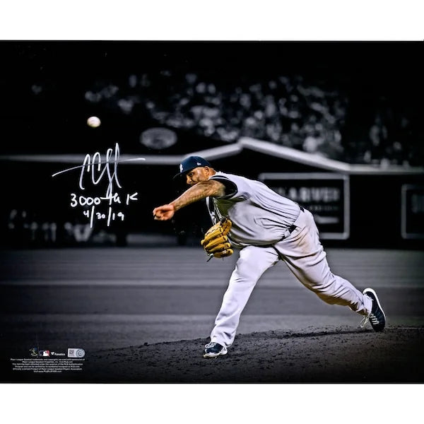CC Sabathia Signed 16 x 20 Photograph | 3000th Strikeout Inscription