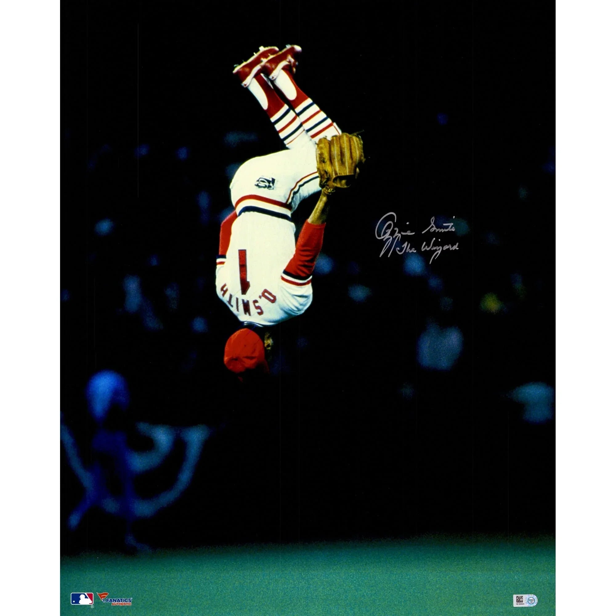 Ozzie Smith Signed The Flip 16 x 20 Photo | The Wizard Inscription