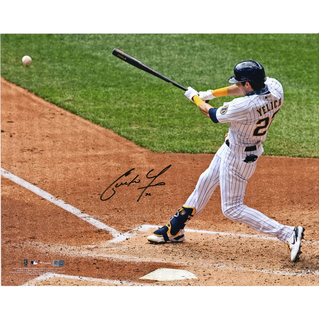 Christian Yelich Signed 16 x 20 Hitting Photograph | Milwaukee Brewers