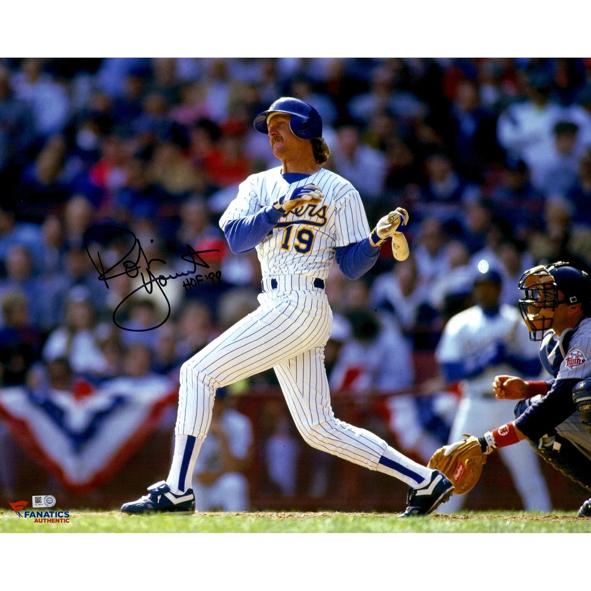 Robin Yount Signed 16 x 20 Photograph | HOF 99 Inscription