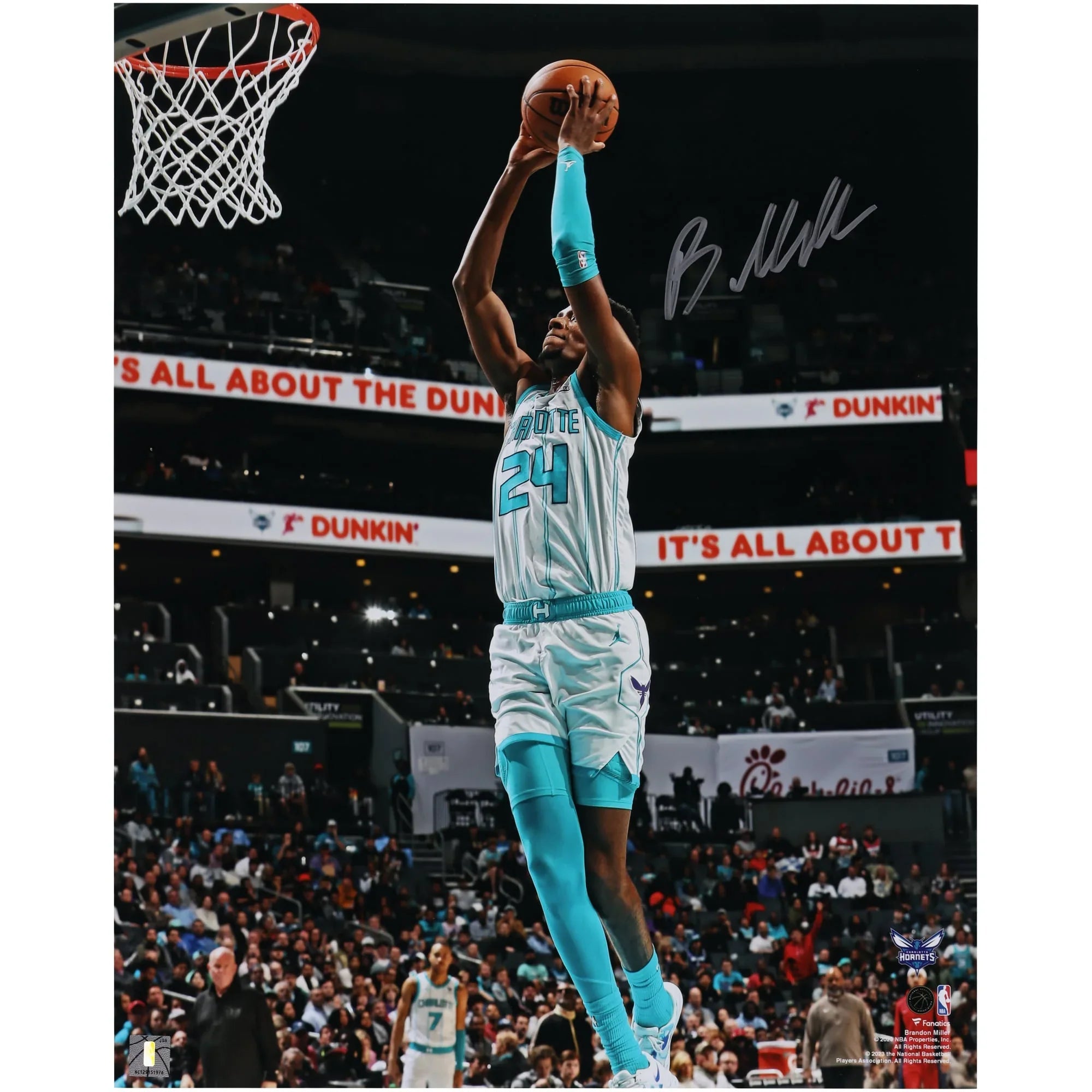 Brandon Miller Signed 16 x 20 Dunk Photograph | Charlotte Hornets