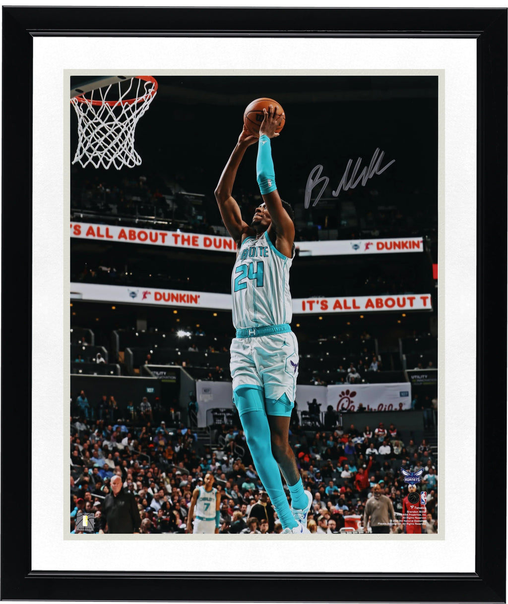 Brandon Miller Signed 16 x 20 Dunk Photograph | Charlotte Hornets