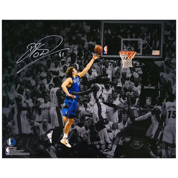 Dirk Nowitzki Signed 16 x 20 Photograph | Game-Winning Shot vs. Miami Heat