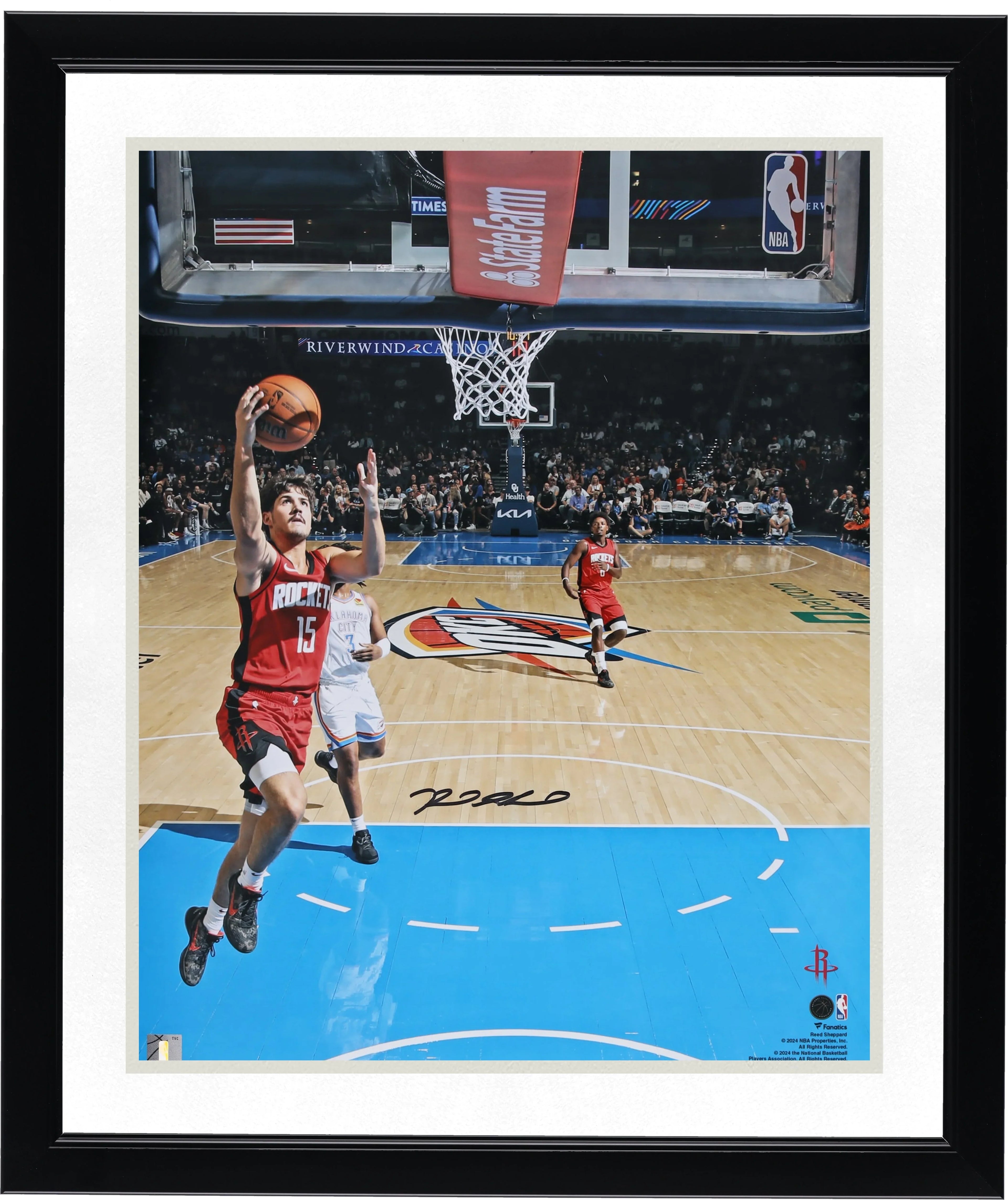Reed Sheppard Signed 16 x 20 Photograph | Rockets vs Thunder