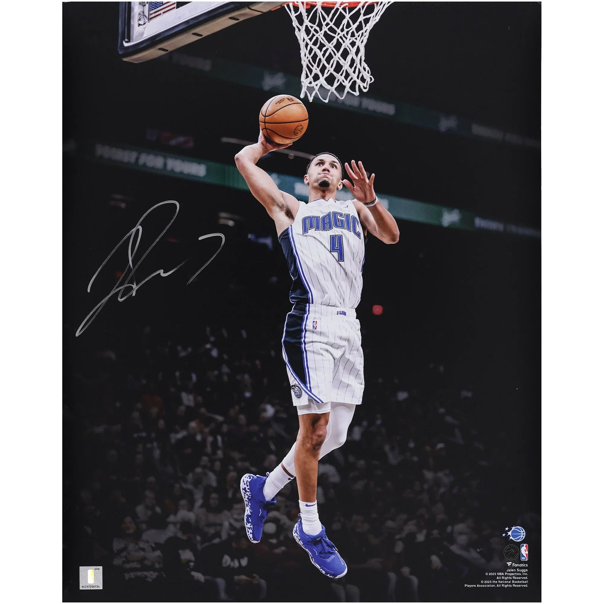 Jalen Suggs Signed 16 x 20 Dunking Spotlight Photo | Orlando Magic